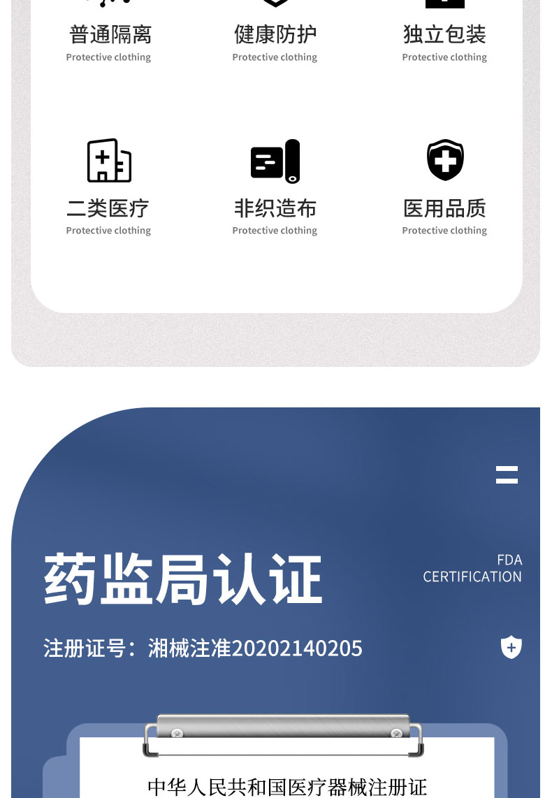 可孚一次性滅菌醫用防護服圖片3