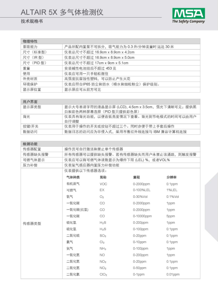 梅思安10176753天鷹5x多種氣體檢測儀圖片9