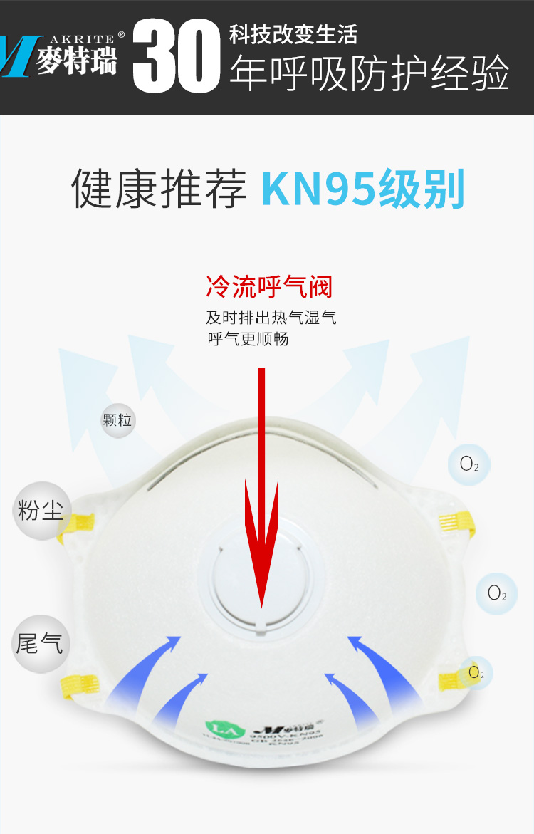 Makrite麥特瑞9500V-KN95防塵口罩圖3