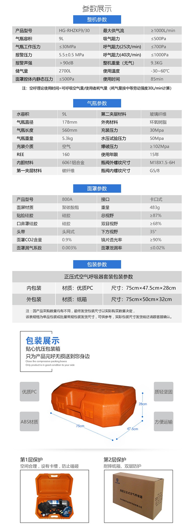 海固RHZKF9/30自給開路式空氣呼吸器 壓縮空氣呼吸器圖片6