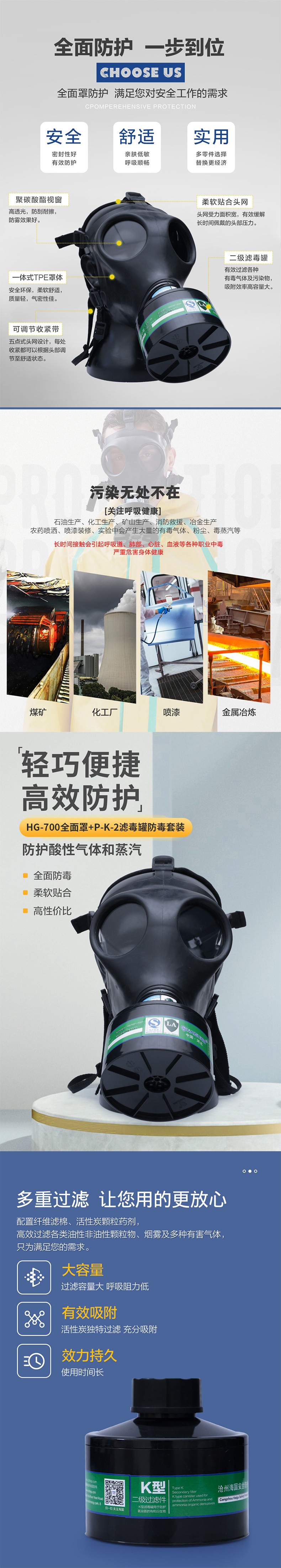 海固HG-700 P-K-2防毒面具套裝圖片1