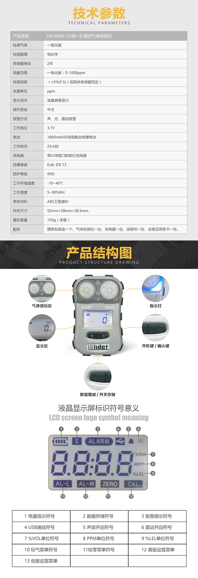 海固HG-MDK-CO迷你擴散式一氧化碳氣體檢測儀圖片2