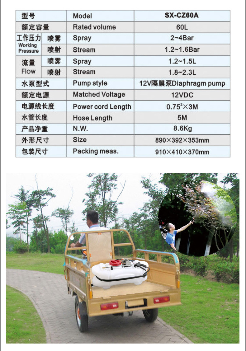 市下SX-CZ60A車載式電動噴霧器圖片3