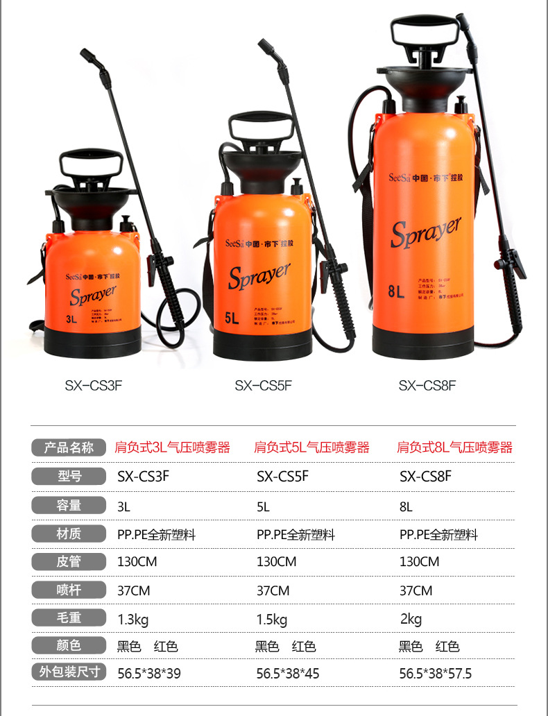 市下SX-CS8F 8L手動肩負(fù)壓縮式噴霧器圖片3