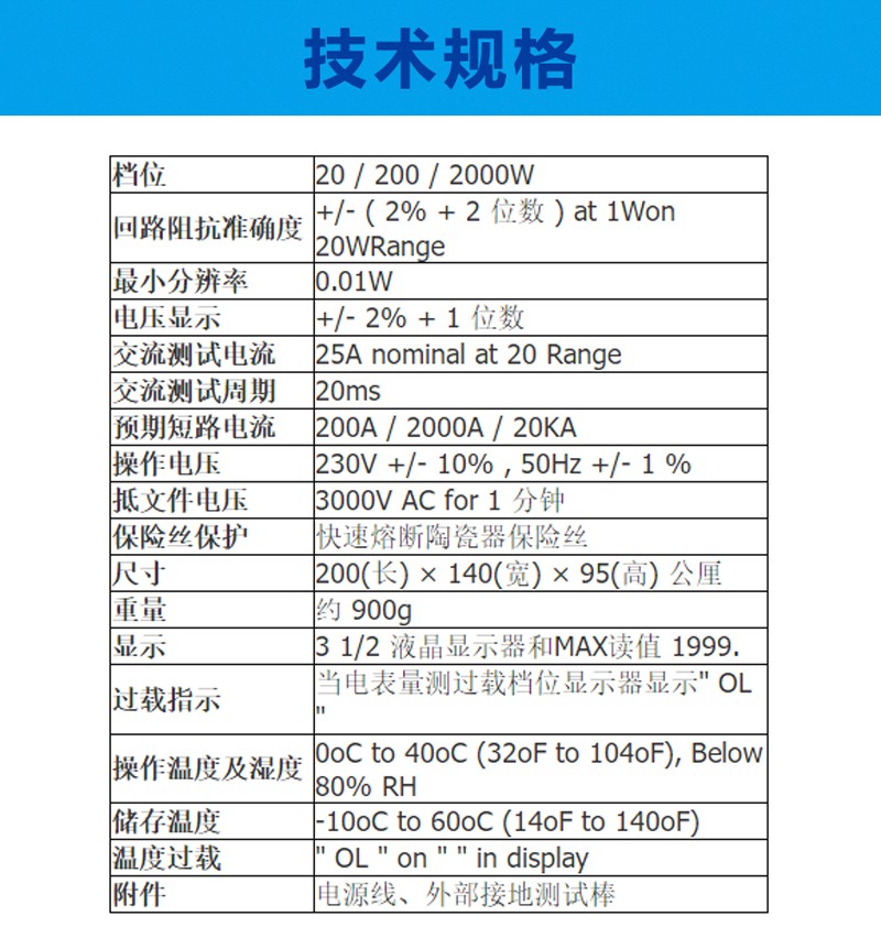 臺灣泰仕TES-1800A回路阻抗/預期短路電流測試儀圖片