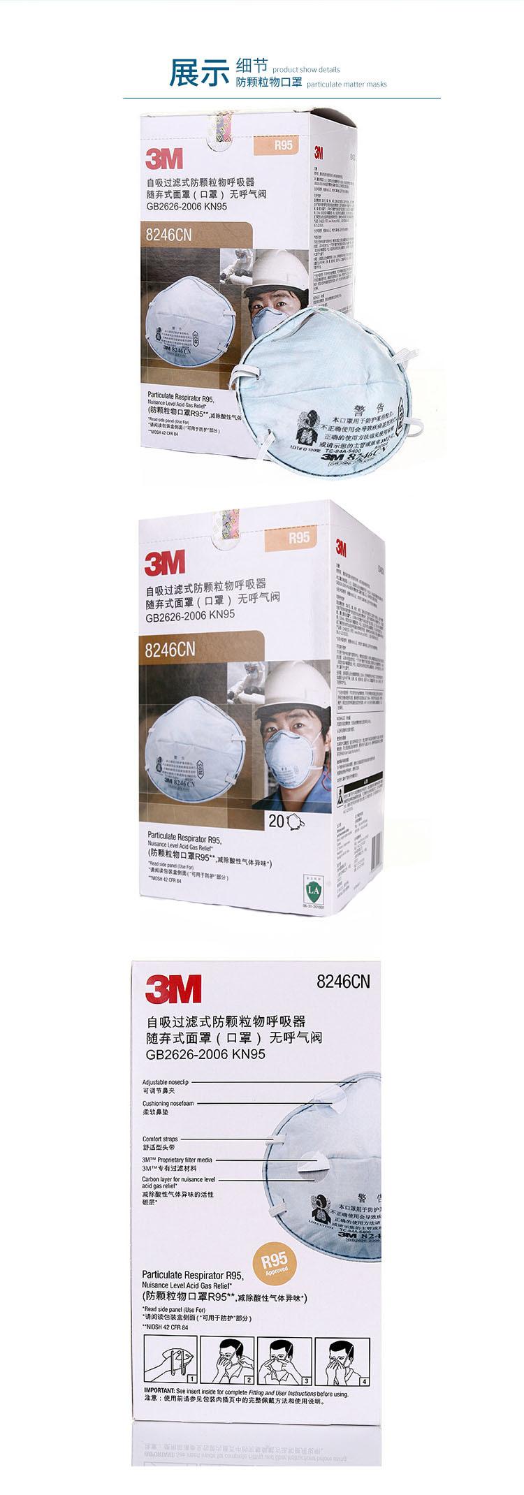 3M8246CN杯型頭戴式R95防毒口罩圖片4