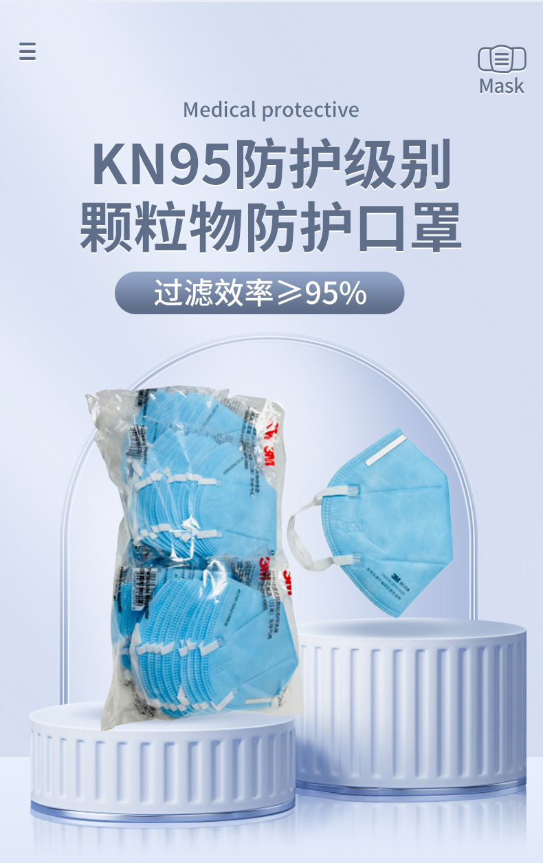 3M9531A KN95口罩耳帶式折疊防塵口罩1