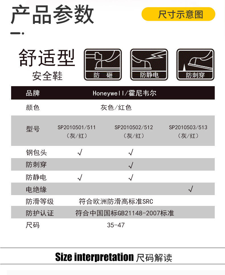 霍尼韋爾SP2010512防靜電防刺穿安全鞋圖片7