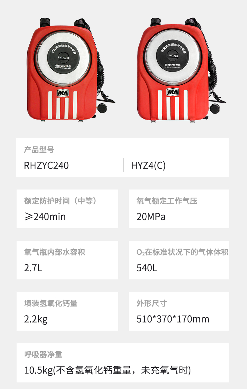 恒泰HYZ4型隔絕式氧氣呼吸器10