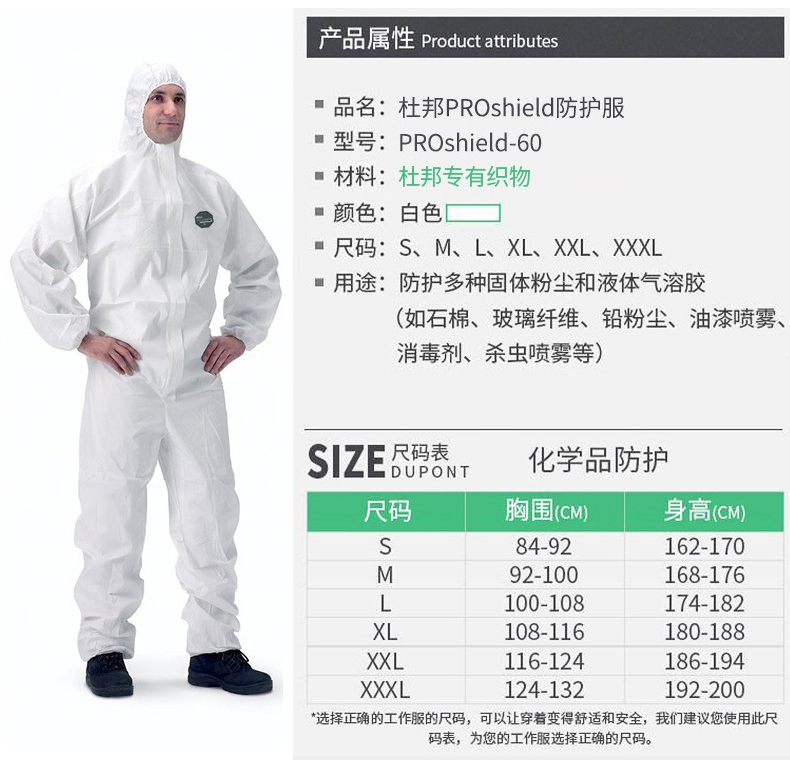 杜邦ProShield60防護服P6127S介紹